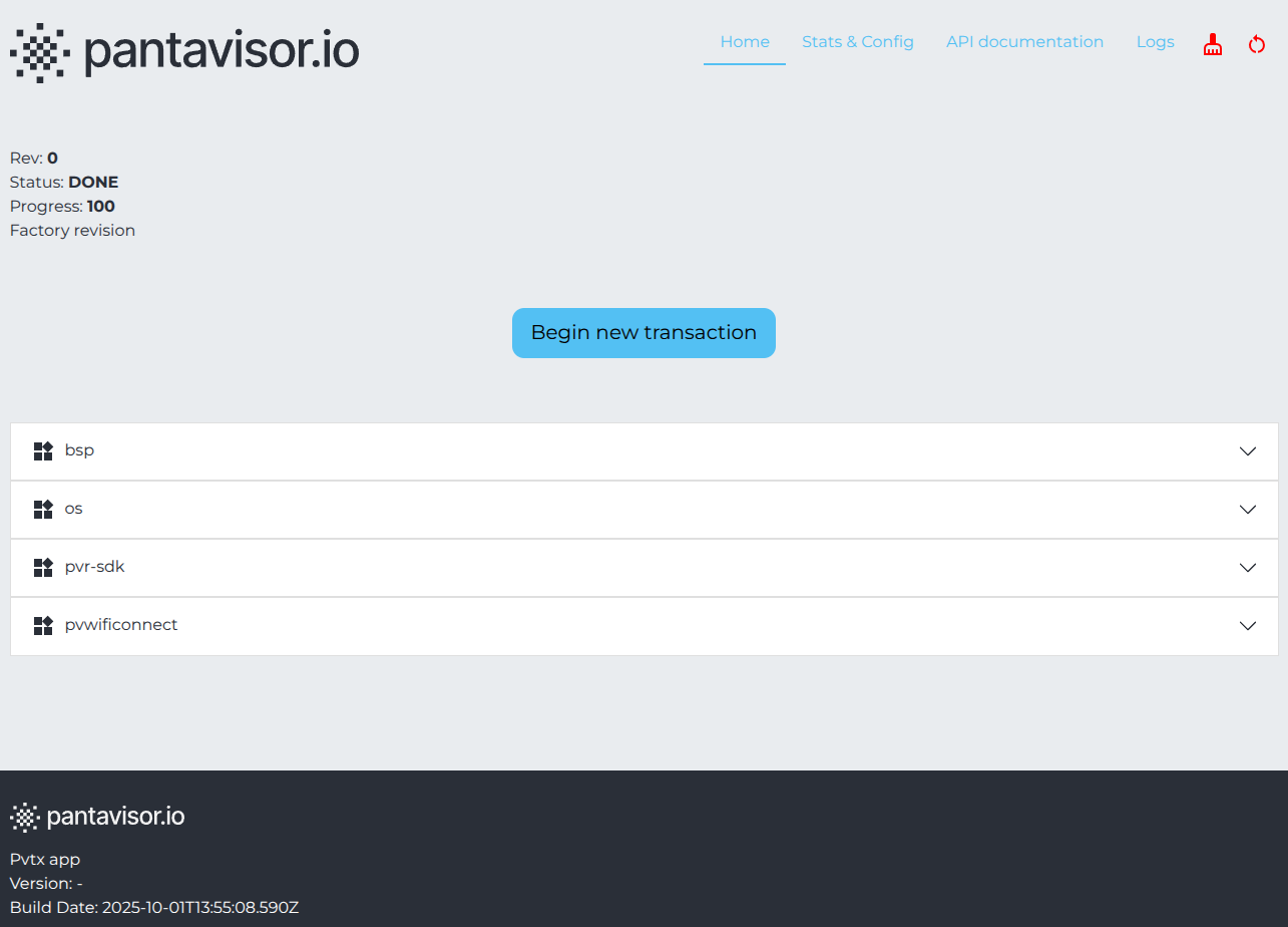 Home Page of Pantavisor UI